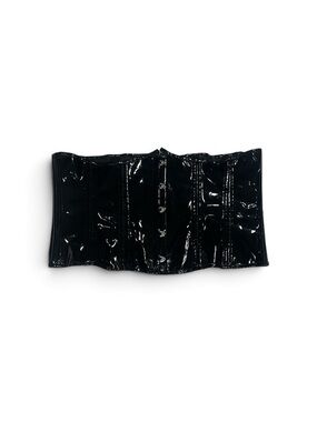 Black PVC Corset Fits Women’s Size Large To 3XL Adjustable Edgy Alt Grunge Sexy